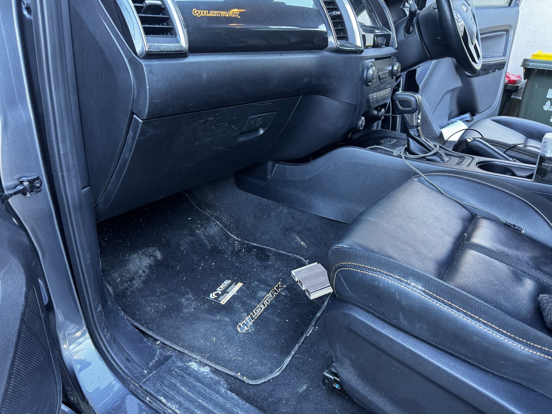 Carpet & footwell deep clean — before